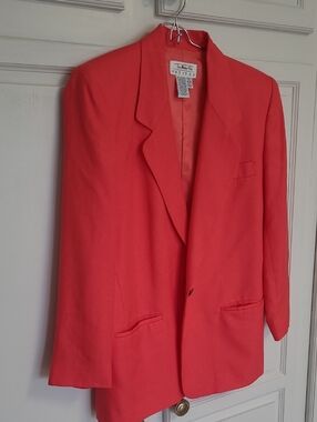 Vintage Talbots Coral-Red Single-Button Blazer